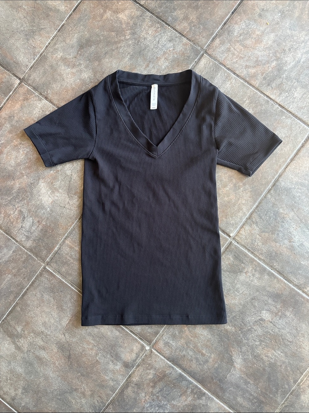 Black Athleta V Neck Tee